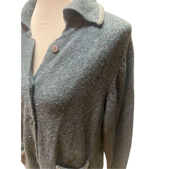 Woolrich Vintage 90’s Women’s Teal Green Speckled Knit Cardigan – Size Medium - Picture 9 of 12